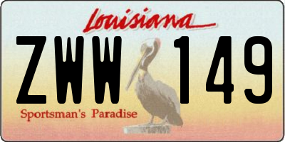 LA license plate ZWW149