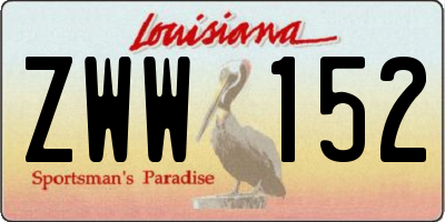 LA license plate ZWW152