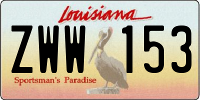 LA license plate ZWW153