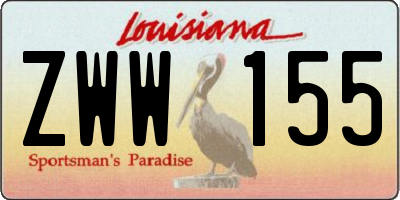 LA license plate ZWW155