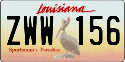 LA license plate ZWW156