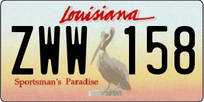 LA license plate ZWW158