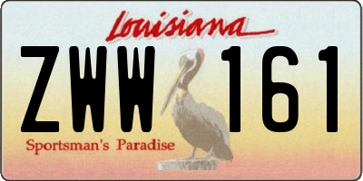 LA license plate ZWW161