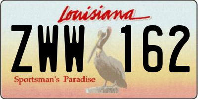 LA license plate ZWW162