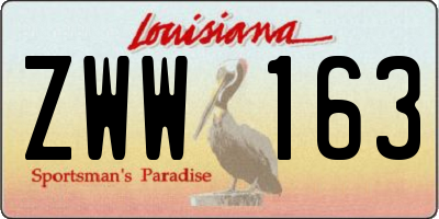 LA license plate ZWW163