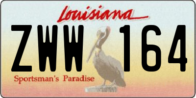 LA license plate ZWW164