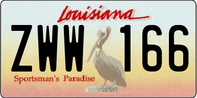 LA license plate ZWW166