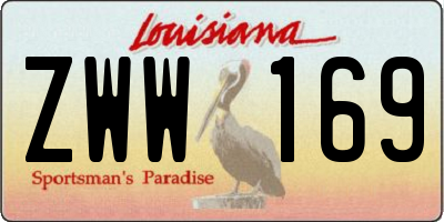 LA license plate ZWW169