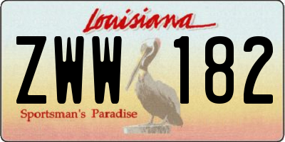 LA license plate ZWW182