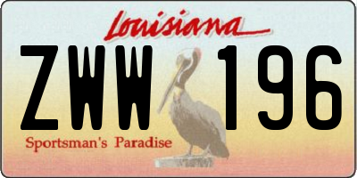 LA license plate ZWW196