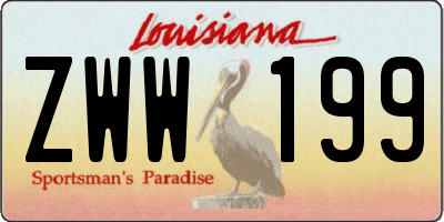 LA license plate ZWW199