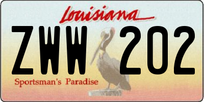 LA license plate ZWW202