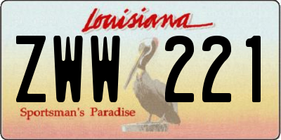 LA license plate ZWW221