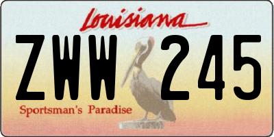 LA license plate ZWW245