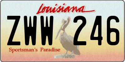 LA license plate ZWW246