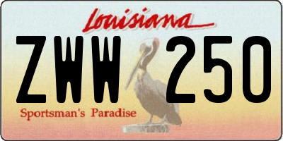 LA license plate ZWW250