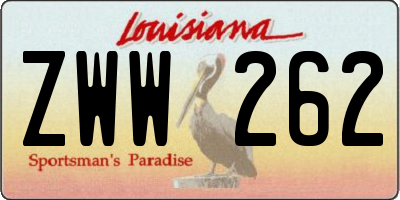 LA license plate ZWW262