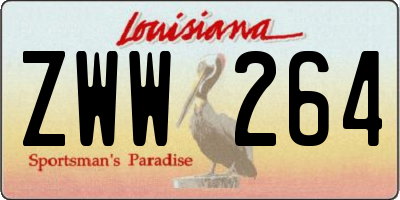 LA license plate ZWW264