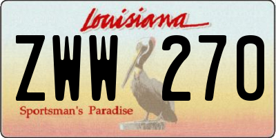 LA license plate ZWW270