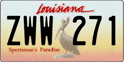 LA license plate ZWW271