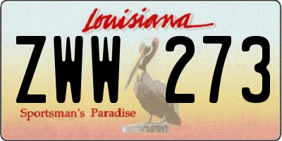 LA license plate ZWW273