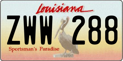 LA license plate ZWW288
