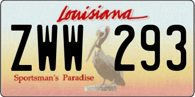 LA license plate ZWW293