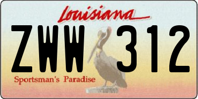 LA license plate ZWW312