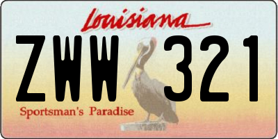 LA license plate ZWW321