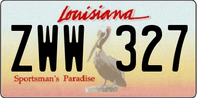 LA license plate ZWW327