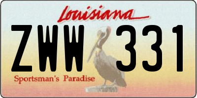 LA license plate ZWW331
