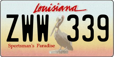 LA license plate ZWW339