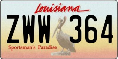 LA license plate ZWW364