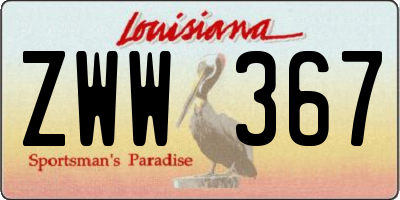 LA license plate ZWW367