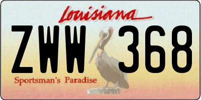 LA license plate ZWW368