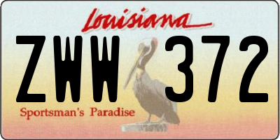 LA license plate ZWW372
