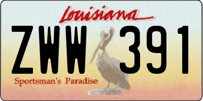 LA license plate ZWW391