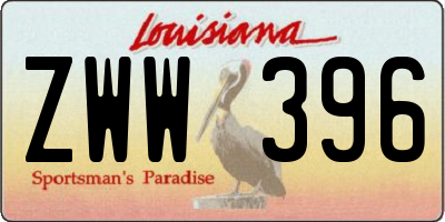 LA license plate ZWW396