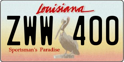 LA license plate ZWW400