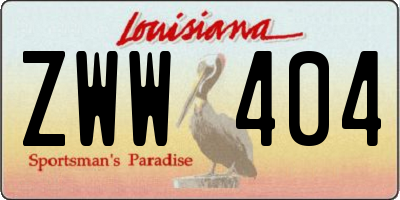 LA license plate ZWW404