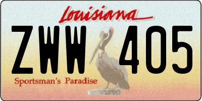 LA license plate ZWW405