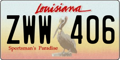 LA license plate ZWW406