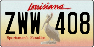 LA license plate ZWW408