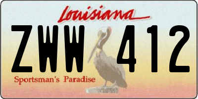 LA license plate ZWW412