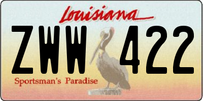 LA license plate ZWW422