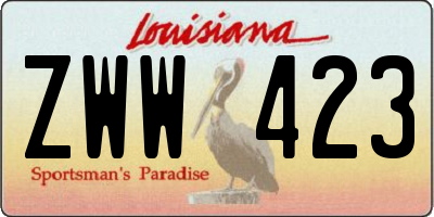 LA license plate ZWW423