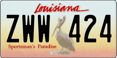 LA license plate ZWW424