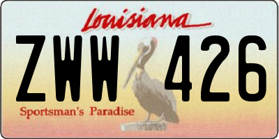 LA license plate ZWW426