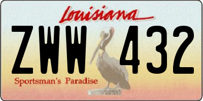 LA license plate ZWW432