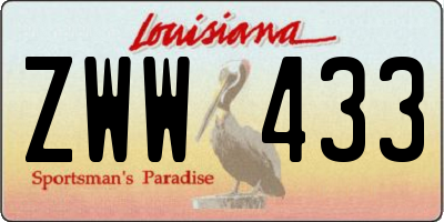 LA license plate ZWW433